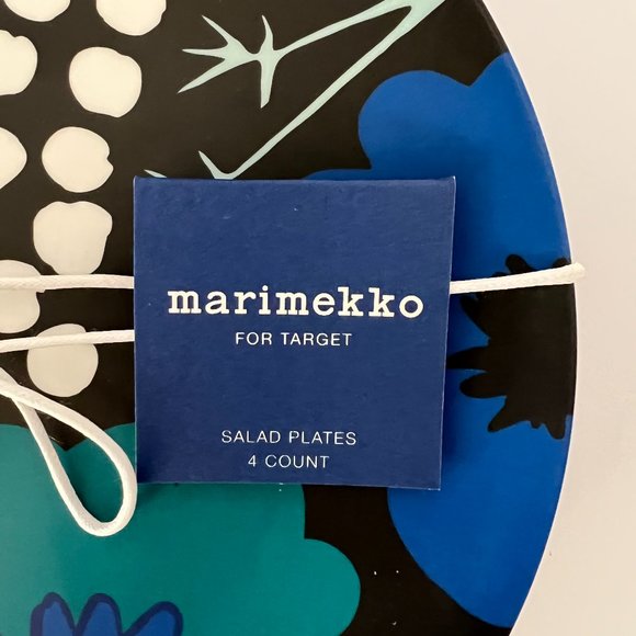 MARIMEKKO for Target NWT Melamine Salad Plate Set of 4 Blue Mix RARE NEW - Picture 4 of 10
